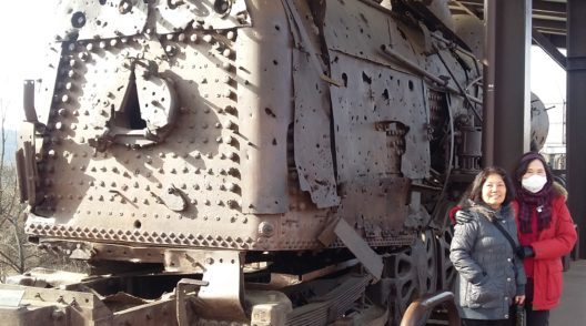 Sis Tang & Sis Moon with last train from North Korea